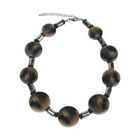 Resin Necklace, with 3.54Inch extender chain, Round, for woman, more colors for choice, 31mm, Length:Approx 19.69 Inch, Sold By PC