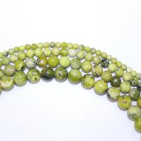 vetro turchese naturale perla, Cerchio, DIY & formato differente per scelta, verde erba, Venduto per Appross. 15.75 pollice filo