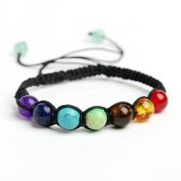 Gemstone Bracelets Natural Stone Round vintage & Unisex multi-colored 8mm Length Approx 8.07 Inch Sold By PC