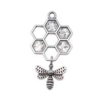 Tibetan Style Animal Pendants, Bee, plated, fashion jewelry, more colors for choice, nickel, lead & cadmium free, 46x25mm, Sold By PC