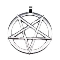 Tibetan Style Pendants, pentagram, silver color plated, fashion jewelry, silver color, nickel, lead & cadmium free, 51x44mm, Sold By PC