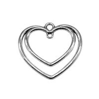 Tibetan Style Heart Pendants, silver color plated, fashion jewelry, silver color, nickel, lead & cadmium free, 25x25mm, Sold By PC