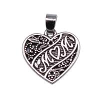 Tibetan Style Heart Pendants, silver color plated, fashion jewelry, silver color, nickel, lead & cadmium free, 18x18mm, Sold By PC