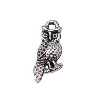 Tibetan Style Animal Pendants, Owl, silver color plated, fashion jewelry, silver color, nickel, lead & cadmium free, 16x7mm, Sold By PC