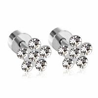 Rhinestone Earring 304 Stainless Steel Vacuum Ion Plating fashion jewelry & for woman & with rhinestone Sold By Pair