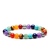 Gemstone Bracelets Natural Stone Round Unisex 8mm Length Approx 7.5 Inch Sold By PC