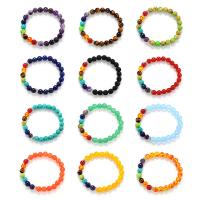 Gemstone Bracelets Round & Unisex 8mm Length Approx 7 Inch Sold By PC