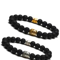 Lava Bracelet Buddha plated fashion jewelry & Unisex 8mm Length Approx 7.3 Inch Sold By PC