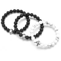 Gemstone Bracelets, Skull, different materials for choice & Unisex, 8mm, Length:Approx 7.3 Inch, Sold By PC