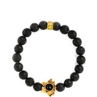 Gemstone Bracelets Lava Lotus fashion jewelry & Unisex 8mm Length Approx 7 Inch Sold By PC