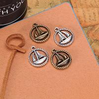Tibetan Style Pendants, Ship, plated, DIY & hollow, more colors for choice, nickel, lead & cadmium free, 16mm, Sold By PC