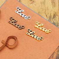 Zinc Alloy Pendants Alphabet Letter plated DIY & double-hole & hollow nickel lead & cadmium free Sold By PC
