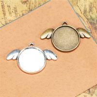 Zinc Alloy Pendant Cabochon Setting Angel Wing plated DIY nickel lead & cadmium free 20mm Sold By PC