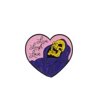 Zinc Alloy Brooches Heart stoving varnish Unisex & enamel purple Sold By PC