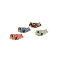 Tibetan Style Brooches, Fish, stoving varnish, Unisex & enamel, more colors for choice, 30x15mm, Sold By PC