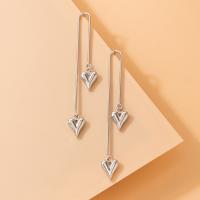 Tibetan Style Drop Earrings, Heart, fashion jewelry & for woman, nickel, lead & cadmium free, 97x20mm, Sold By Pair