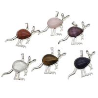 Gemstone Pendants Jewelry, with Tibetan Style, Kangaroo, more colors for choice, 36x35x7mm, Sold By PC