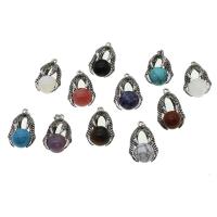 Bijoux Pendentifs en pierres gemmes, pierre gemme, avec alliage de zinc, plus de couleurs à choisir, 36x24x16mm, Vendu par PC