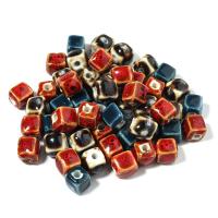 Glazed Porcelain Beads, Square, DIY, more colors for choice, 8mm, 20PCs/Bag, Sold By Bag