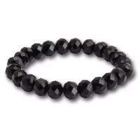 Gemstone Bracelets, Natural Stone, Unisex, black, 8mm, Length:20 cm, Sold By PC