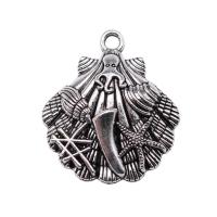 Zinc Alloy Animal Pendants Shell antique silver color plated vintage & Unisex nickel lead & cadmium free Sold By PC