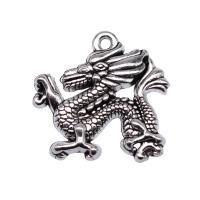 Tibetan Style Pendants, Dragon, antique silver color plated, vintage & Unisex, nickel, lead & cadmium free, 23x22mm, Sold By PC