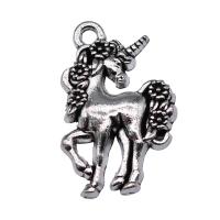 Tibetan Style Pendants, Unicorn, antique silver color plated, vintage & Unisex, nickel, lead & cadmium free, 24x15mm, Sold By PC