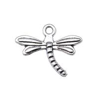 Tibetan Style Animal Pendants, Dragonfly, antique silver color plated, vintage & Unisex, nickel, lead & cadmium free, 15x18mm, Sold By PC