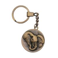 Tibetan Style Key Clasp, Elephant, antique bronze color plated, vintage & Unisex, nickel, lead & cadmium free, 38mm, Sold By PC