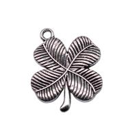Tibetan Style Pendants, Four Leaf Clover, antique silver color plated, vintage & Unisex, nickel, lead & cadmium free, 20x18mm, Sold By PC