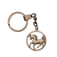 Tibetan Style Key Clasp, Unicorn, antique bronze color plated, vintage & Unisex, nickel, lead & cadmium free, 34x60mm, Sold By PC