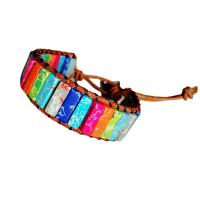 Jaspe d'impression bracelet, rectangle, pour femme, multicolore, 19mm, Longueur:Environ 11.42 pouce, Vendu par PC