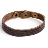 Cowhide Bracelet with Zinc Alloy antique bronze color plated Unisex 13mm Length Approx 8.66 Inch Sold By PC