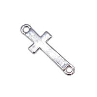 Cross Tibetan Style Connector, platinum color plated, DIY, platinum color, nickel, lead & cadmium free, 9x25mm, Sold By PC