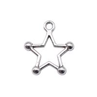 Tibetan Style Star Pendant, silver color plated, fashion jewelry, silver color, nickel, lead & cadmium free, 18x16mm, Sold By PC