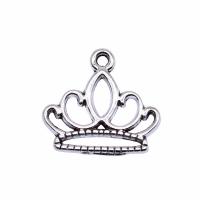 Zinc Alloy Kors Vedhæng, Crown, sølvfarvet forgyldt, mode smykker, sølv, nikkel, bly & cadmium fri, 15x15mm, Solgt af PC