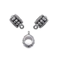 Tibetan Style Pendants, Round, silver color plated, fashion jewelry, silver color, nickel, lead & cadmium free, 12x9x6mm, Sold By PC