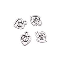 Tibetan Style Heart Pendants, silver color plated, fashion jewelry, silver color, nickel, lead & cadmium free, 10x7mm, Sold By PC