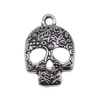 Tibetan Style Skull Pendants, silver color plated, fashion jewelry & Halloween Jewelry Gift, silver color, nickel, lead & cadmium free, 24x16mm, Sold By PC