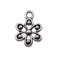 Tibetan Style Flower Pendants, silver color plated, fashion jewelry, silver color, nickel, lead & cadmium free, 14x10mm, Sold By PC