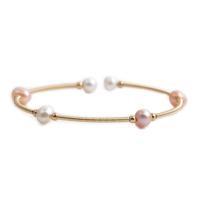 Freshwater Cultured Pearl Bracelet Brass with Freshwater Pearl gold color plated & for woman nickel lead & cadmium free Length 7.09 Inch Sold By PC