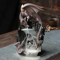 Backflow Incense Burner, Porcelain, handmade, for home and office & durable & multifunctional, 115x85x200mm, Sold By PC