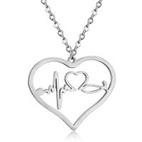 Stainless Steel Jewelry Necklace 304 Stainless Steel Vacuum Ion Plating fashion jewelry & for woman 33mm*40mm Length Approx 17.72 Inch Sold By PC
