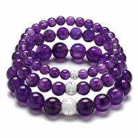 Amethyst Bracelet, Round, Unisex & different size for choice, Sold By PC