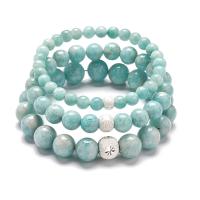 Natural Amazonite Bracelets, ​Amazonite​, Round, Unisex & different size for choice, Sold By PC