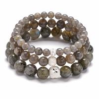 Moonstone Bracelet Round Unisex Length Approx 7 Inch Sold By PC