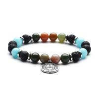 Gemstone Bracelets Round & Unisex 8mm Length Approx 7 Inch Sold By PC