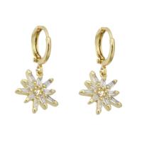 Cubic Zirconia Micro Pave Brass Earring gold color plated micro pave cubic zirconia & for woman 27mm Sold By Pair