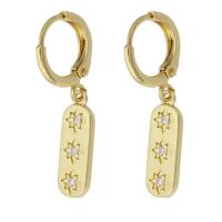 Cubic Zirconia Micro Pave Brass Earring gold color plated micro pave cubic zirconia & for woman 29mm Sold By Pair