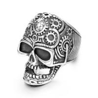Titanium Steel Finger Ring, Skull, polished, Unisex & different size for choice & blacken, original color, 34mm, Sold By PC